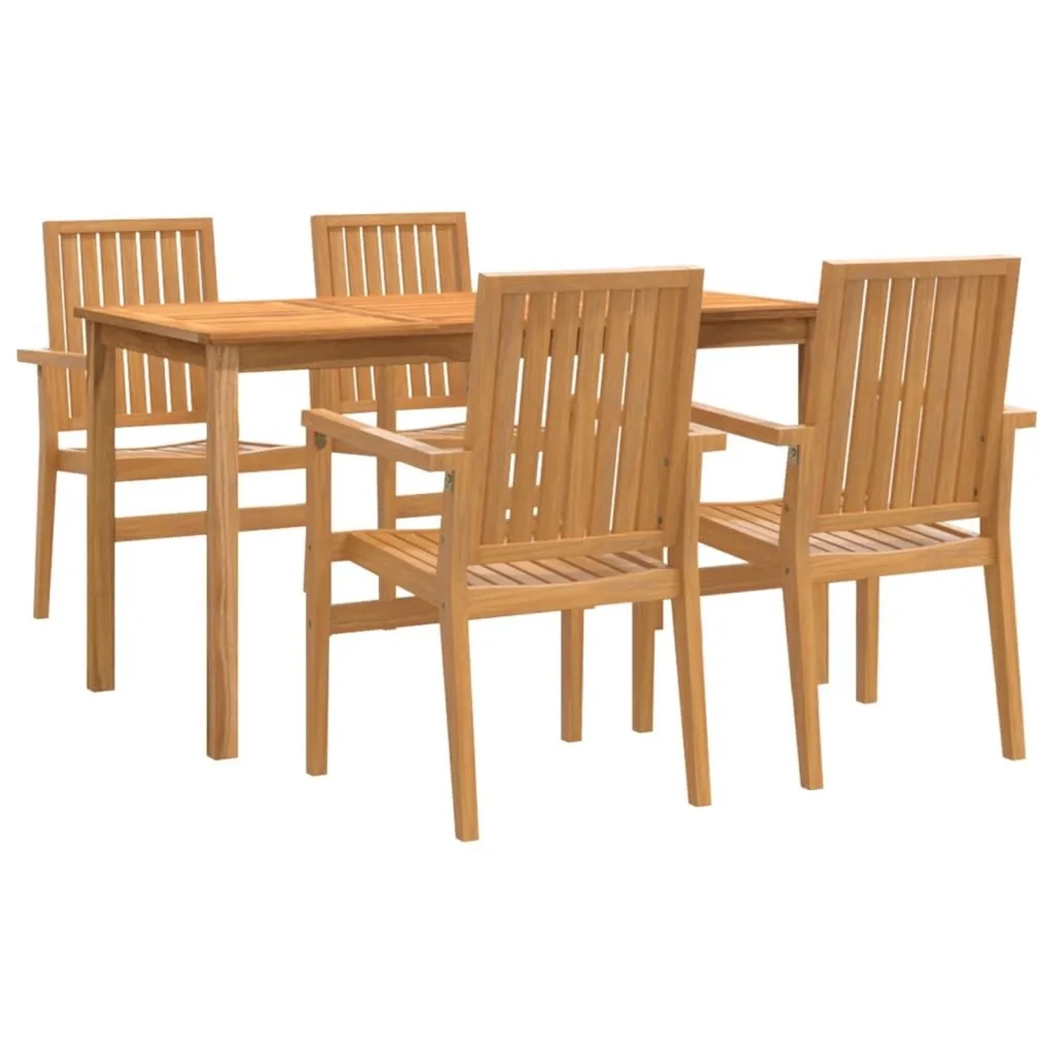 vidaXL 5-Tlg Garten-Essgruppe Massivholz Teak 3157913