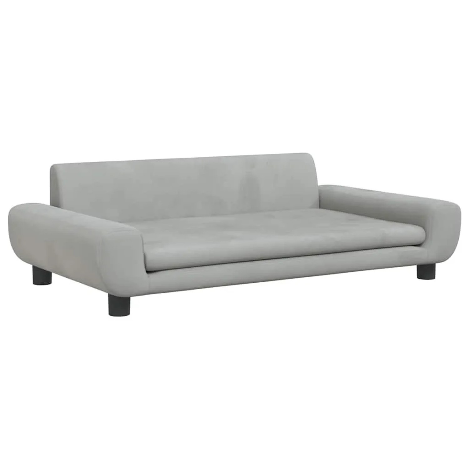 vidaXL Kindersofa Hellgrau 100x54x33 cm Samt 3196380