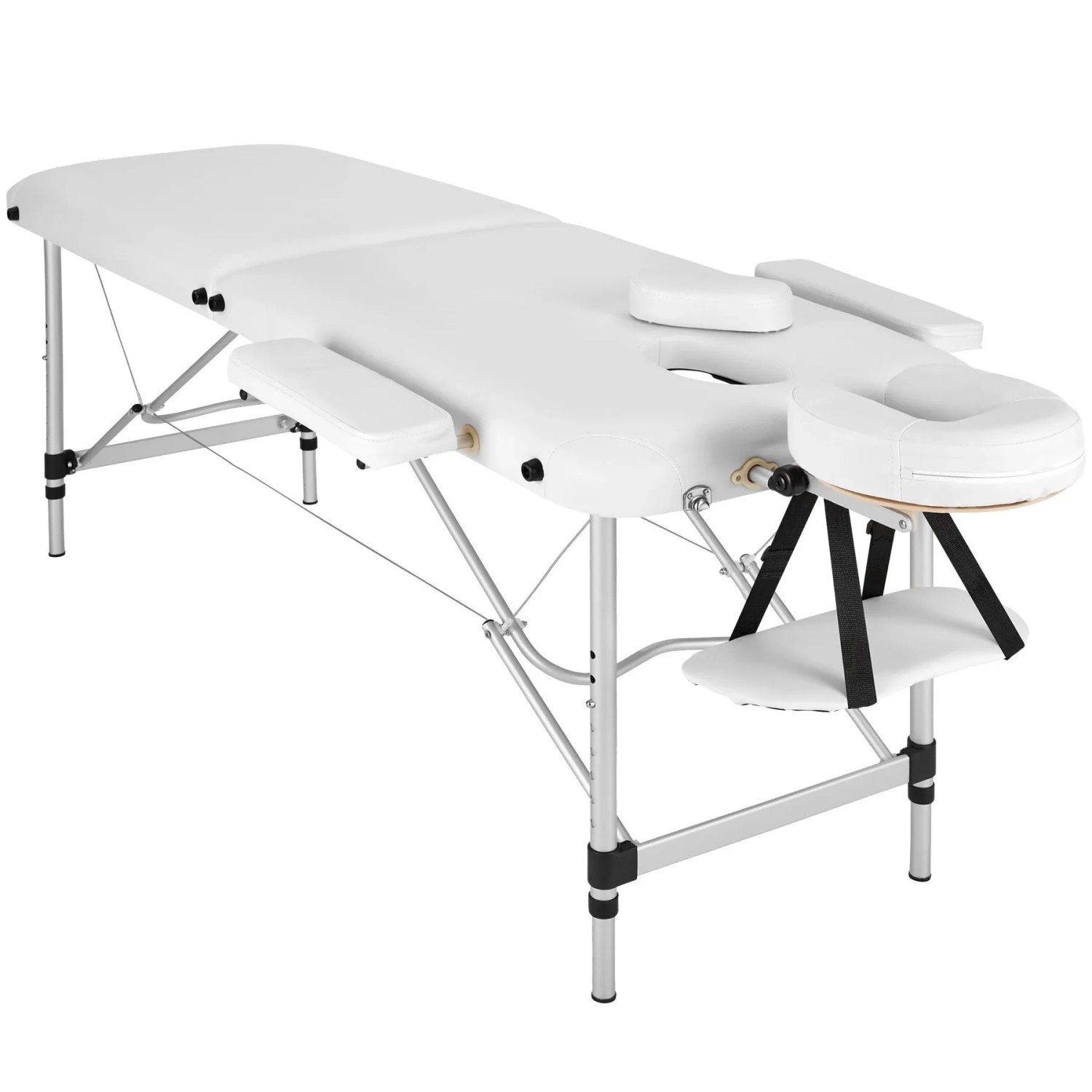 Tectake 2 Zonen Massageliege Set  Breite 61 cm  Polsterung 4 cm Inklusive Lagerungsrollen und Tragetasche  210 x 95 x 89 cm Weiß