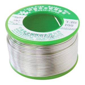 Blanko Lötzinn bleifrei, 100g Spule SN95Sb5 mit Flussmittel für Lötgeräte.