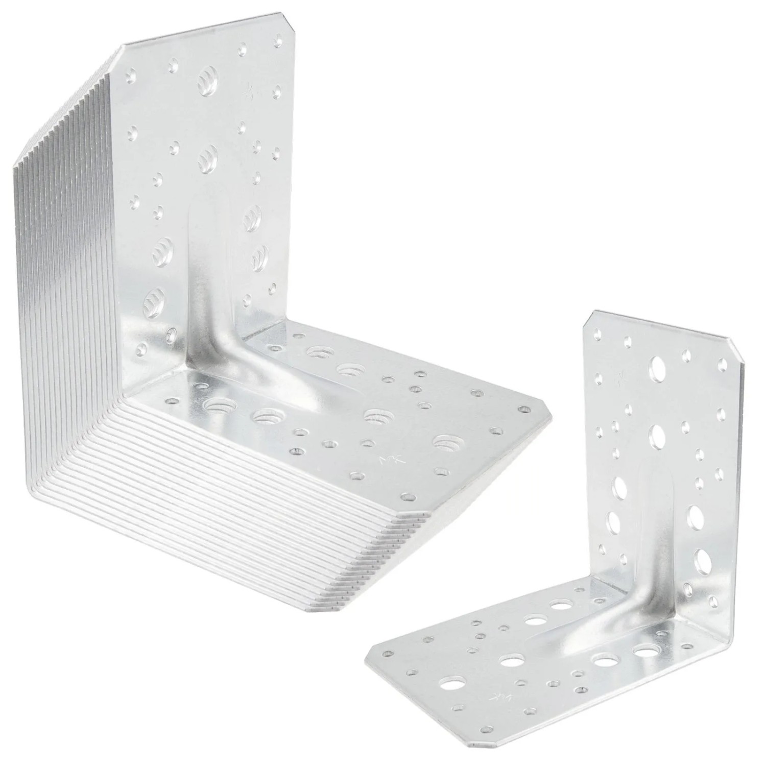 SOTECH 20er Set Winkelverbinder 90 Grad mit Sicke 130 x 130 x 100 x 2,5 mm