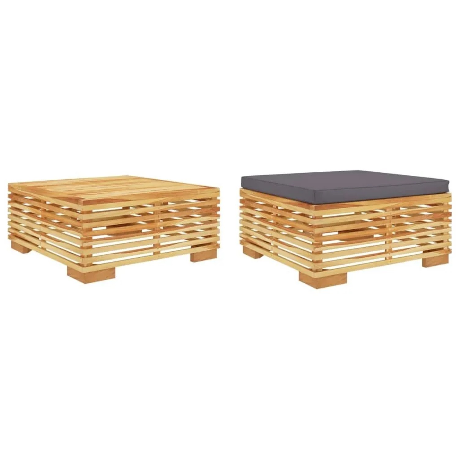 vidaXL 2-Tlg Garten-Lounge-Set Massivholz Teak 319170