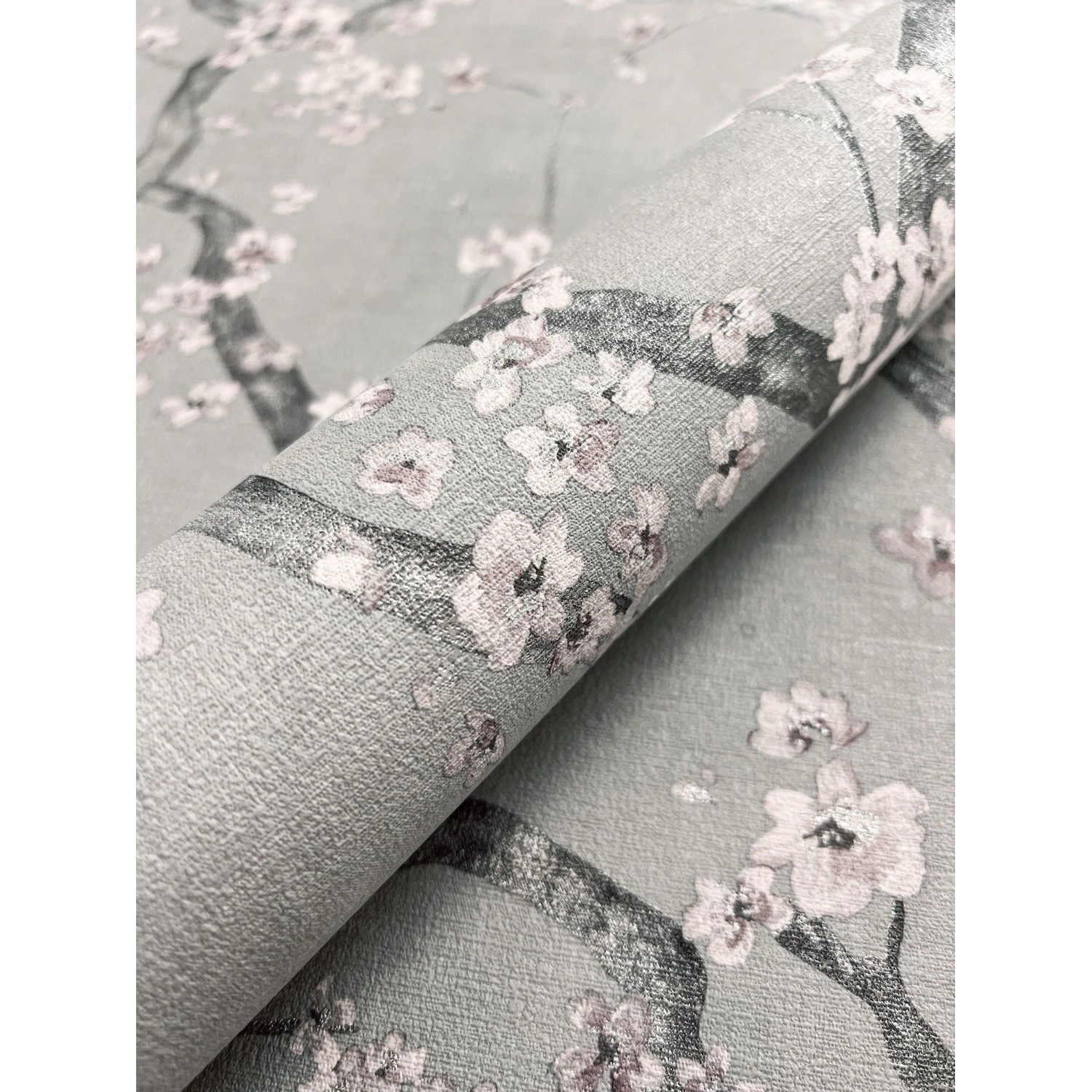 Newroom Vliestapete Ksenja Grey Kirschblüten Floral FSC® günstig online kaufen
