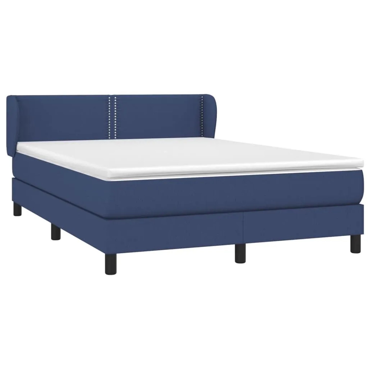 vidaXL Boxspringbett mit Matratze Blau 140x200 cm Stoff 3126171 günstig online kaufen