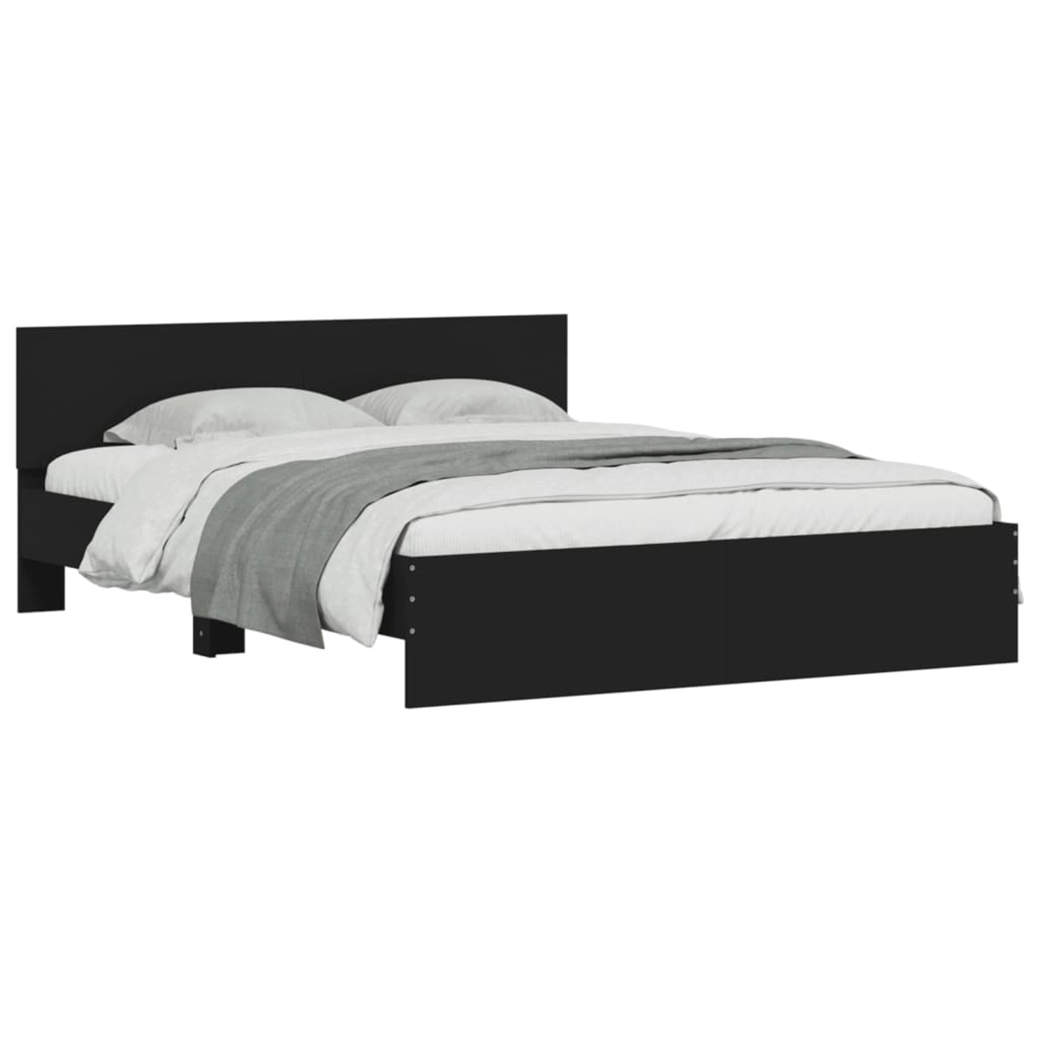 vidaXL Bettgestell mit LED ohne Matratze Schwarz 150x200 cm 3207603 günstig online kaufen