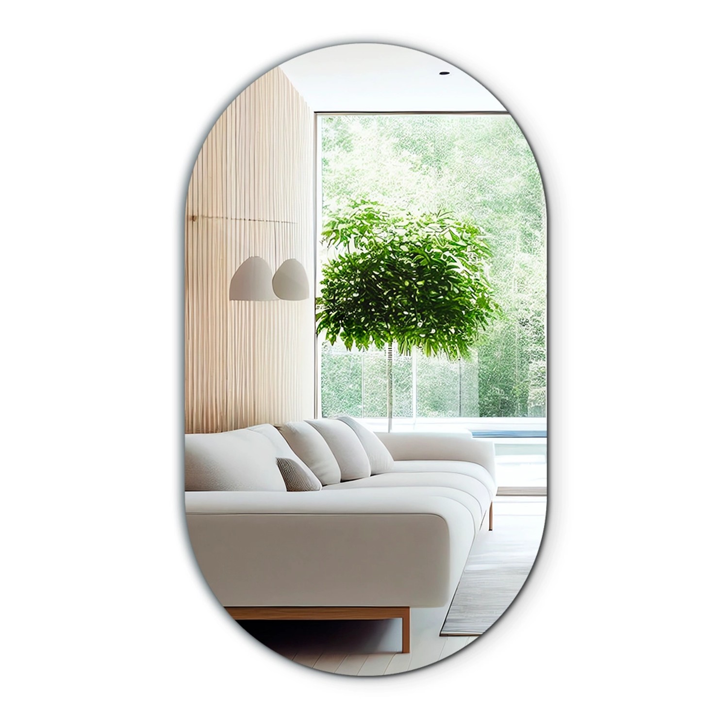 Tulup Wandspiegel Ovaler Spiegel 46x80 cm Spiegel Oval Ohne Rahmen Minimali günstig online kaufen