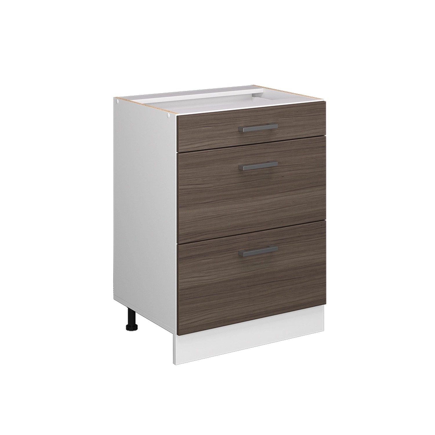 Vicco Küchenunterschrank R-Line Grau/Weiß 60 cm mit Schubladen ohne Arbeitsplatte