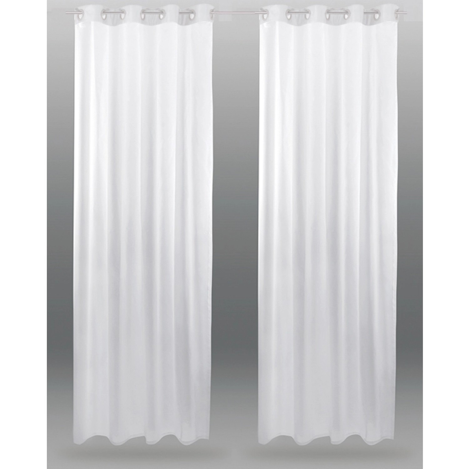 2er-Pack weiße Bestlivings Dekoschals Noella aus Voile mit Ösen, 140x175 cm, für Fenstervorhänge.