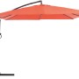 Ampelschirm Alvarado, 300x300 cm, Terracotta. Gartenschirm mit Kurbel und seitlichem Mast.