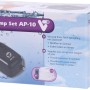 VT Luftpumpen Set AP-10 für Teiche: Pumpe, Schlauch und Luftstein im Karton.