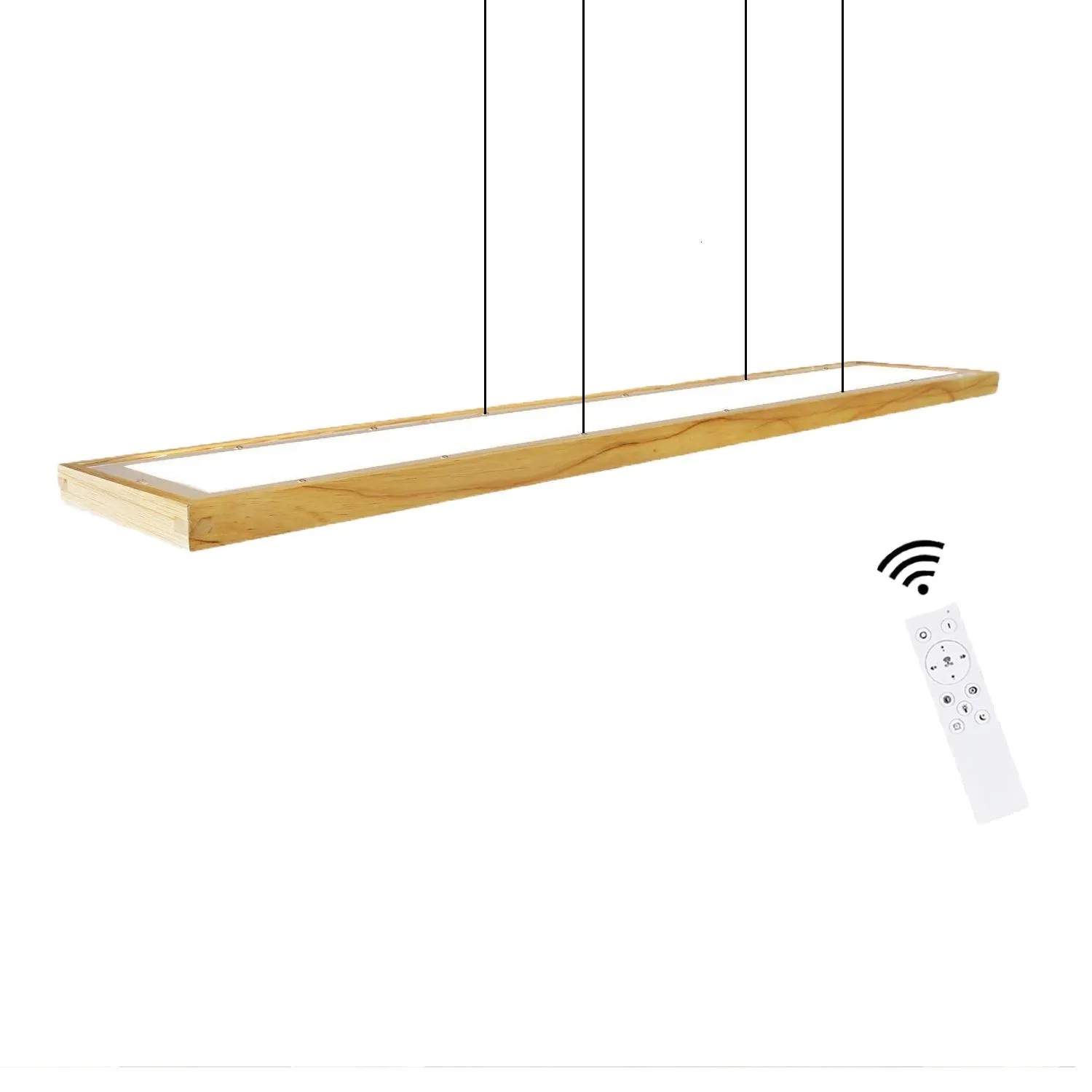 NETTLIFE LED Pendelleuchte aus Holz L100cm Braun