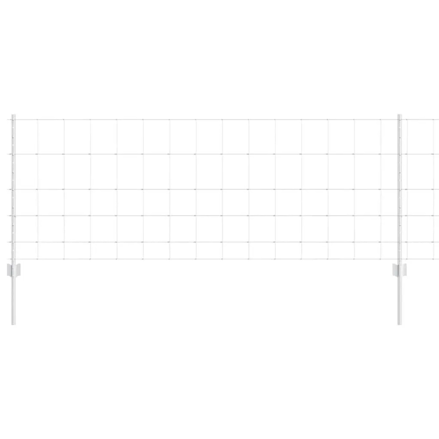 vidaXL Zaun mit Pfosten Silber 0,8 x 100 m Stahl 3337165 günstig online kaufen