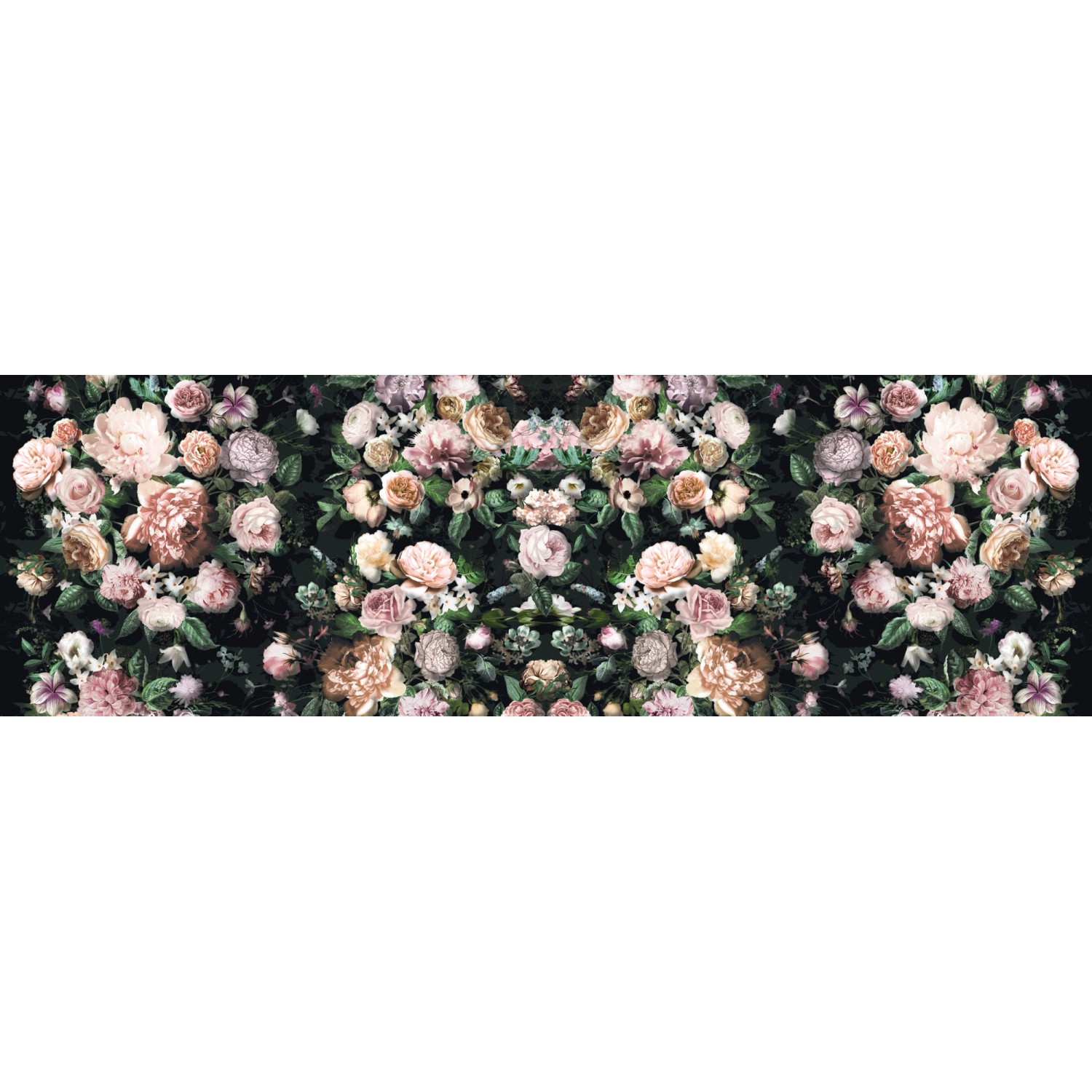 Sanders & Sanders Fototapete Blumen Multicolor Auf Schwarz 800 x 250 cm 611 günstig online kaufen