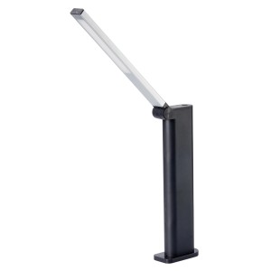 Schwarze Philips LED-Tischleuchte Amber mit Akku, 5W, tragbar und dimmbar.