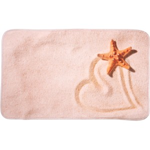Sanilo Badteppich Sandy 70x110 cm mit Seestern und Herz im Sand Design.