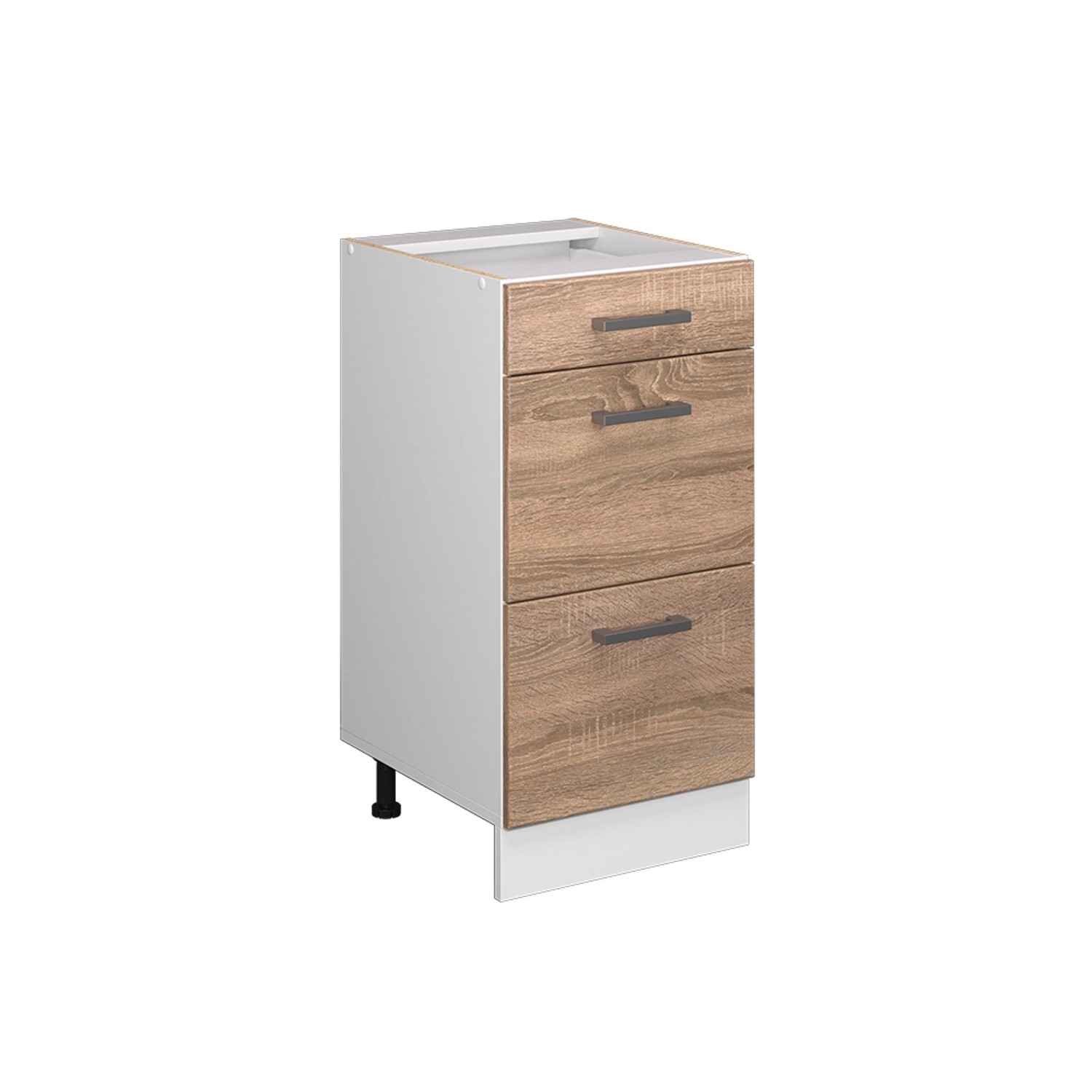Vicco Küchenunterschrank R-Line Sonoma/Weiß 40 cm mit Schubladen ohne Arbeitsplatte