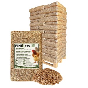 PINI Buchenhack Grob 630 kg Einstreu für Hühner & Küken