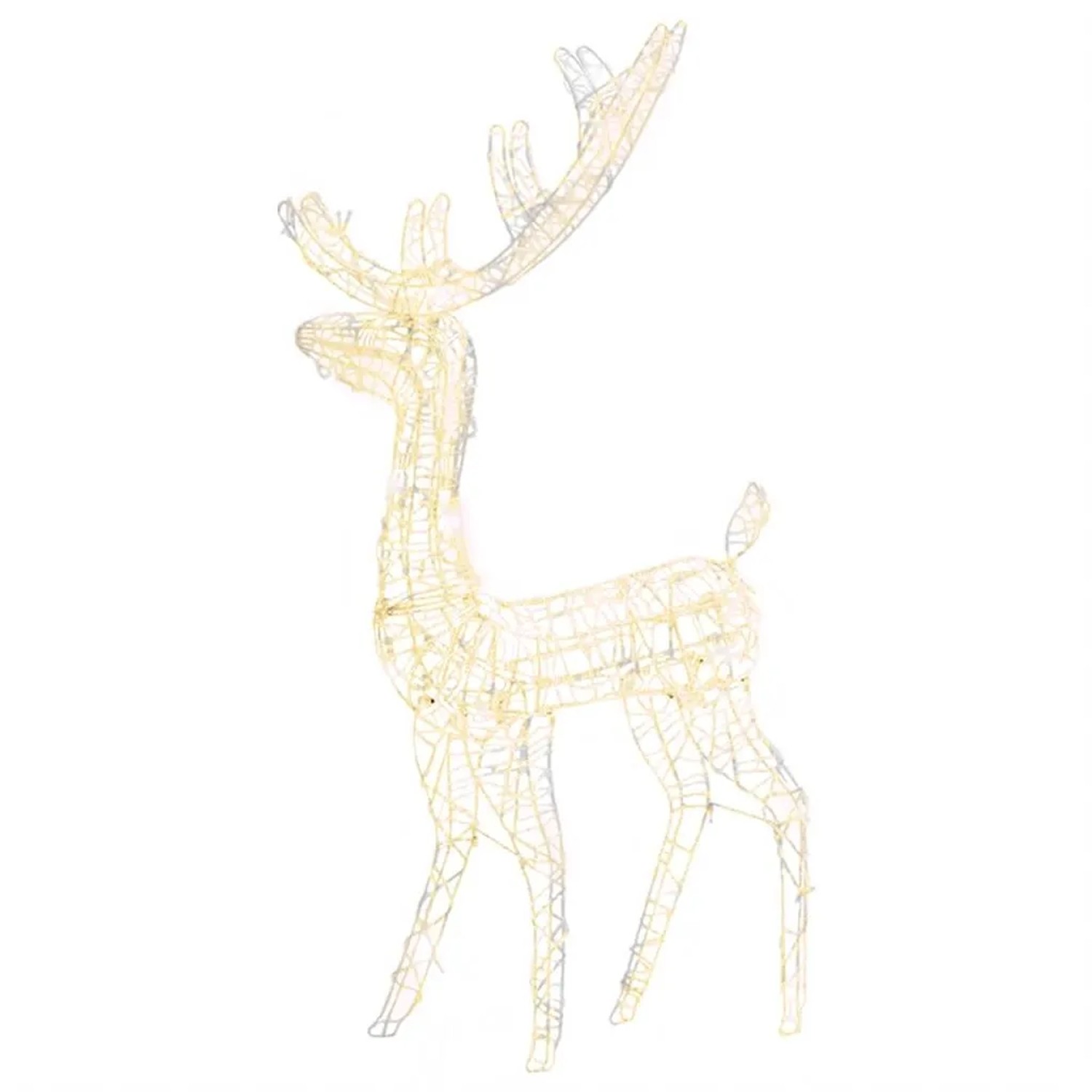 vidaXL LED-Rentier Acryl Weihnachtsdekoration 140 LEDs 120 cm Warmweiß 329781