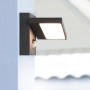 Moderne Trio LED-Außenwandleuchte Horton in Anthrazit mit Bewegungssensor.
