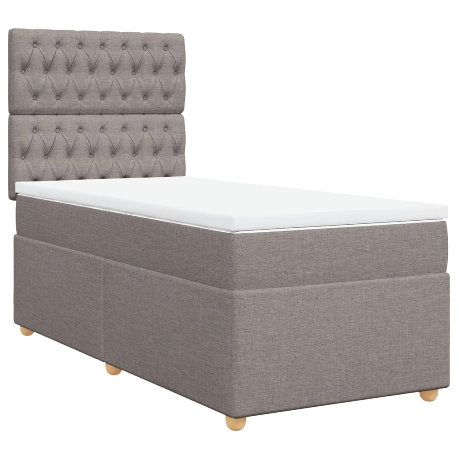vidaXL Boxspringbett mit Matratze Taupe 100x200 cm Stoff 3291202 günstig online kaufen