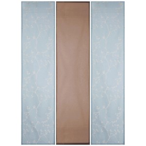 Bestlivings Schiebegardine Elena 3er Set in Hellblau und Braun mit floralem Muster.