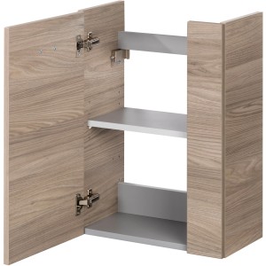 Offener Fackelmann Waschbeckenunterschrank SBC Steinesche 44 cm mit zwei Einlegeböden.