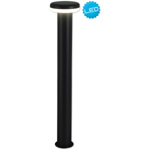 Schwarze LED Sockelleuchte Pilz von Näve, 9W, aus Metall für den Außenbereich.