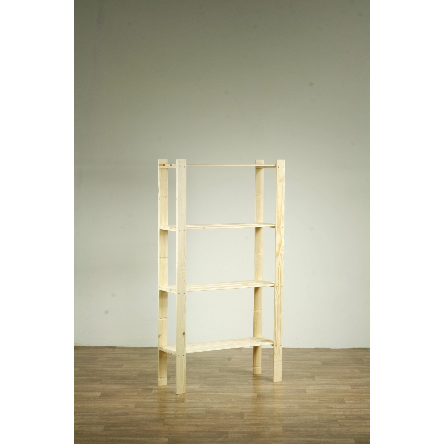 PROREGAL Holzregal Pinepeak, 4 Böden aus Kiefernholz, natur, 150x80x28 cm.