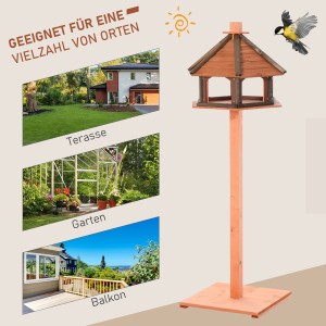 PawHut Vogelhaus mit Ständer und wasserfestem Dach, geeignet für Garten, Terrasse oder Balkon.