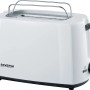 Weißer Severin AT 2286 Toaster mit Brötchenaufsatz aus Edelstahl.