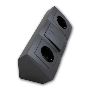 McPower Steckdosenblock Flair 2-Fach Schalter Anthrazit