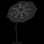 vidaXL Ampelschirm 300 cm, anthrazit, mit leuchtenden LEDs und stabilem Stahlmast für Garten & Terrasse.