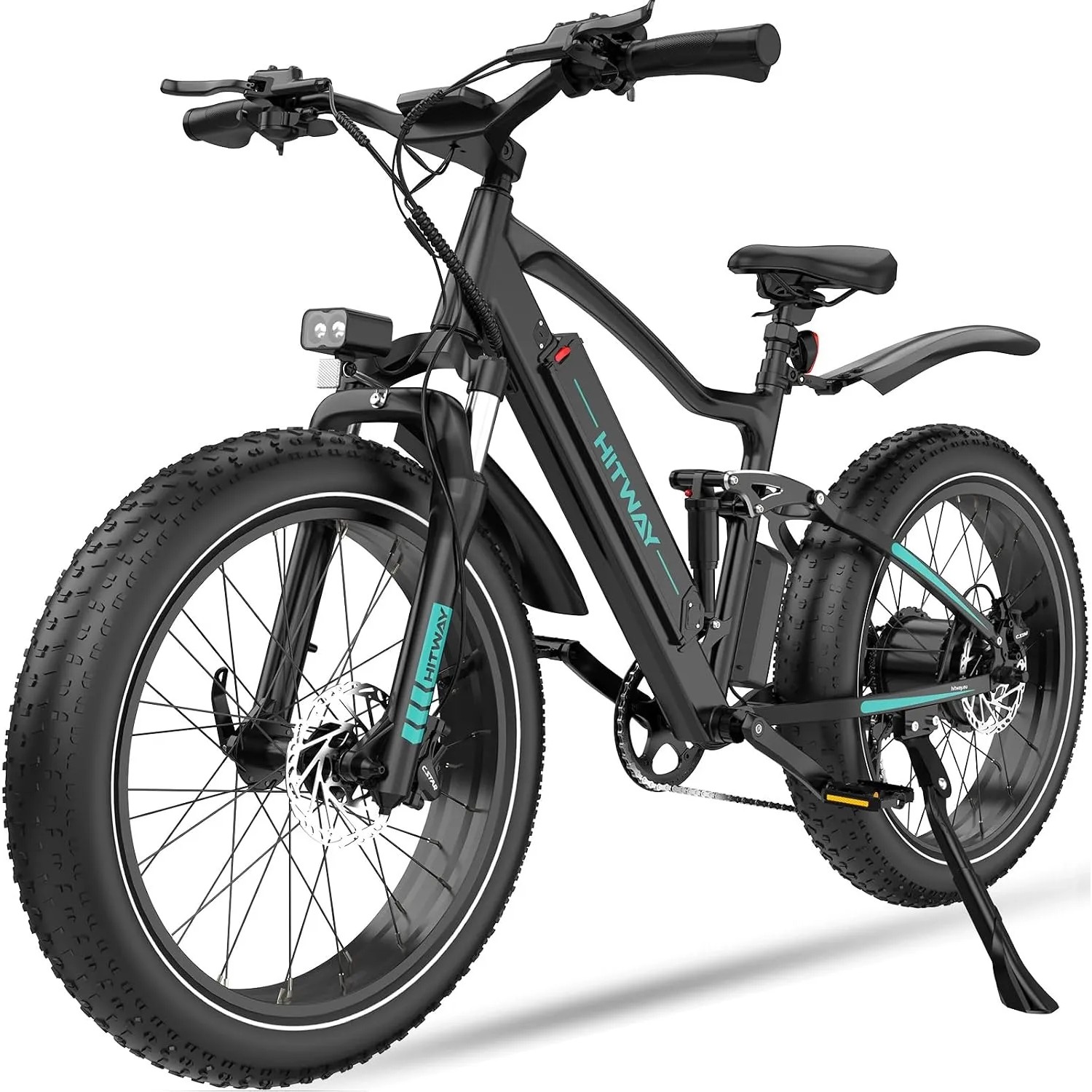 HITWAY E-Bike BK9S 26x4,0 Zoll 15 Ah Akku Reichweite 90-120KM 250W 7-Gang APP NFC