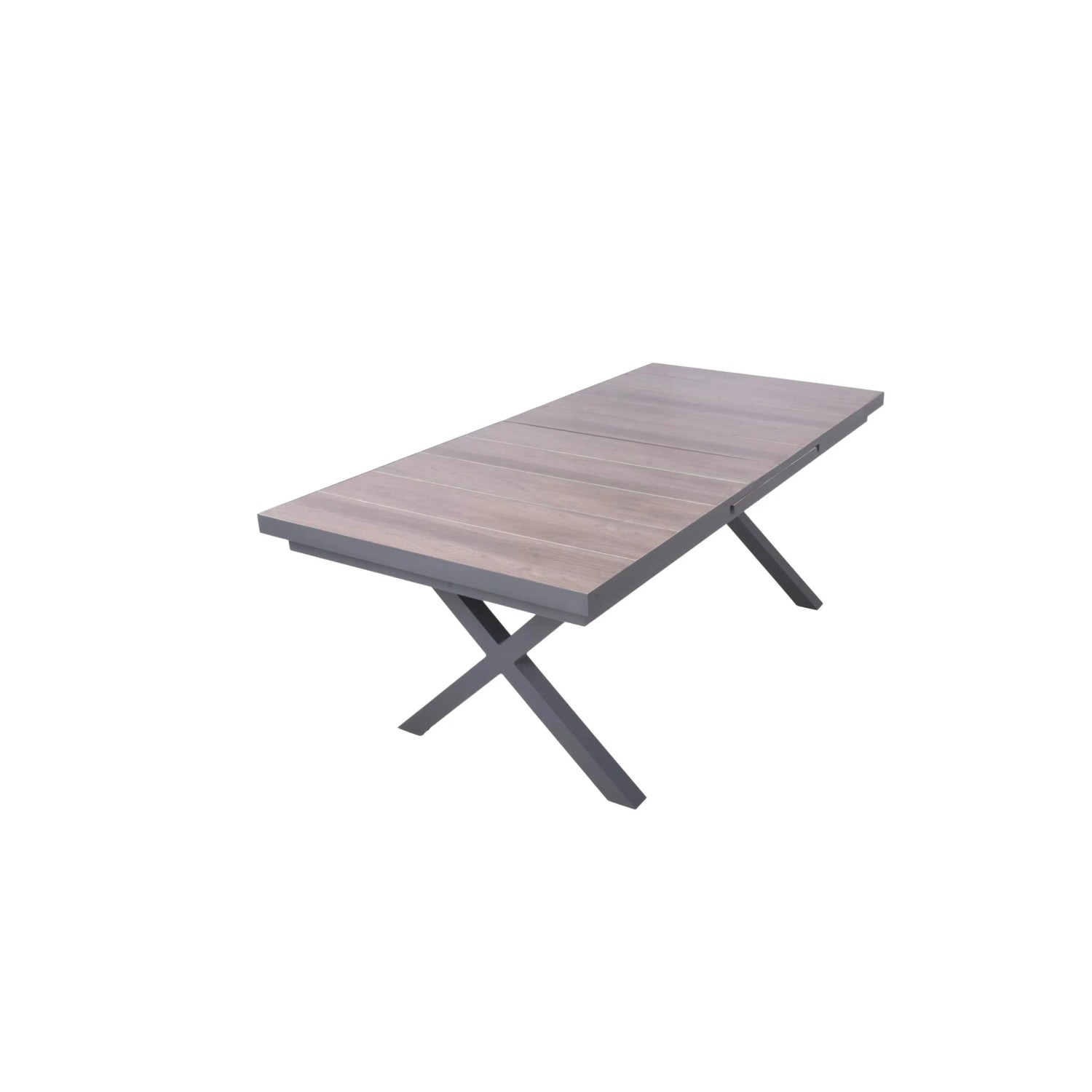 DELUKE Gartentisch LUKA Aluminium-Keramik Dunkelgrau 200x100x77cm Ausziehtisch Esstisch Wetterfest Outdoor Tisch