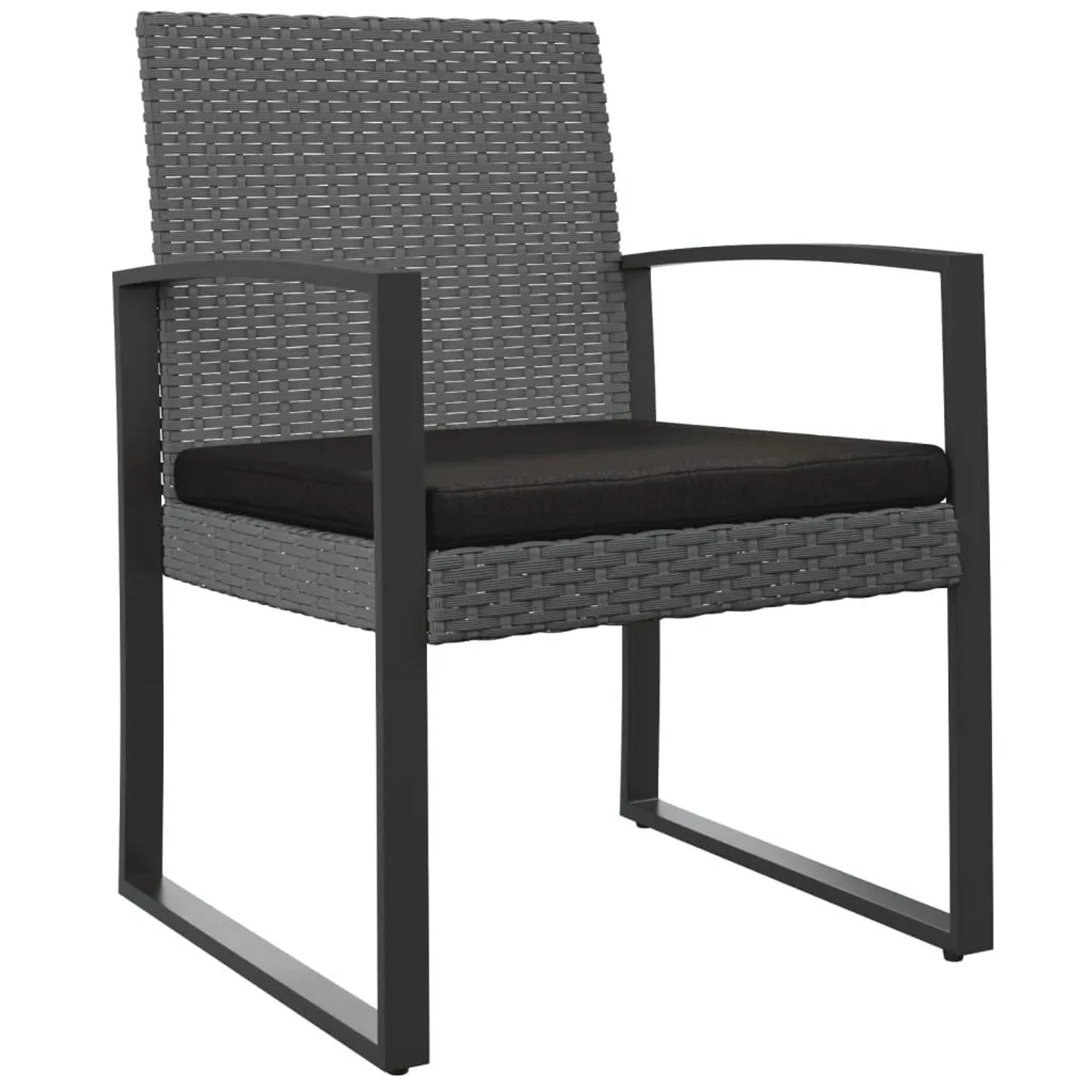 Furnicato Garten-esszimmerstühle 2 Stk Dunkelgrau Pp-rattan