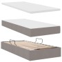 vidaXL Bett mit LED-Lichtleisten mit Kopfteil Taupe 200 x 200 cm Stoff 3372830_10