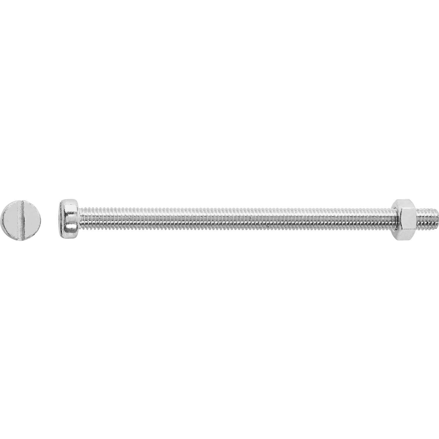 LUX Zylinderkopf Gewindeschraube M6 x 50 mm Verzinkt Schlitz 24 Stück m. Muttern