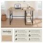 Tectake Schreibtisch Paisley im Industrial Style mit Holz- und Stahl-Elementen in Eiche Sonoma.