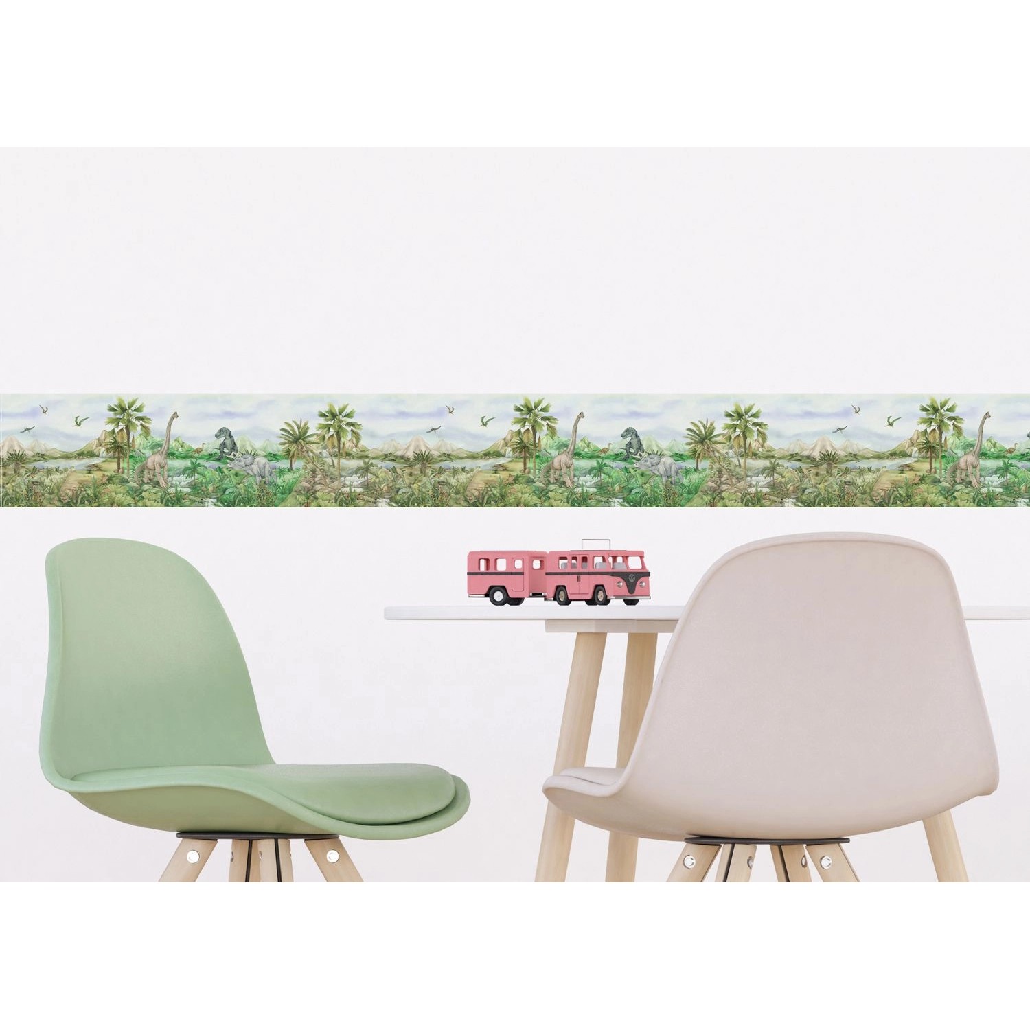 Sanders & Sanders Selbstklebende Tapetenbordüre Dinosaurier Grün 9.7 x 500 cm 601307_5