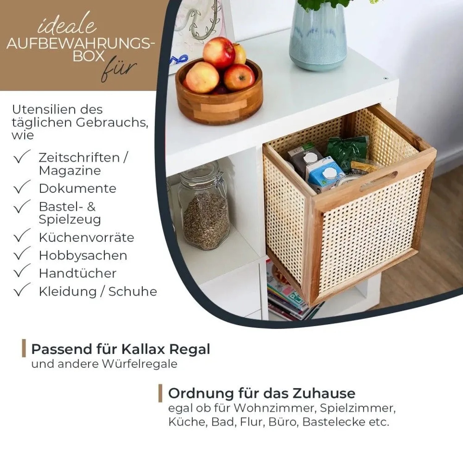 HMF Kallax Regal Einsatz Rattan 32 x 34 x 32 cm kaufen bei OBI