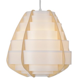 Näve Pendelleuchte Malmö, Ø 37cm, Holz-Optik, modernes Design für Wohnraum und Esszimmer.