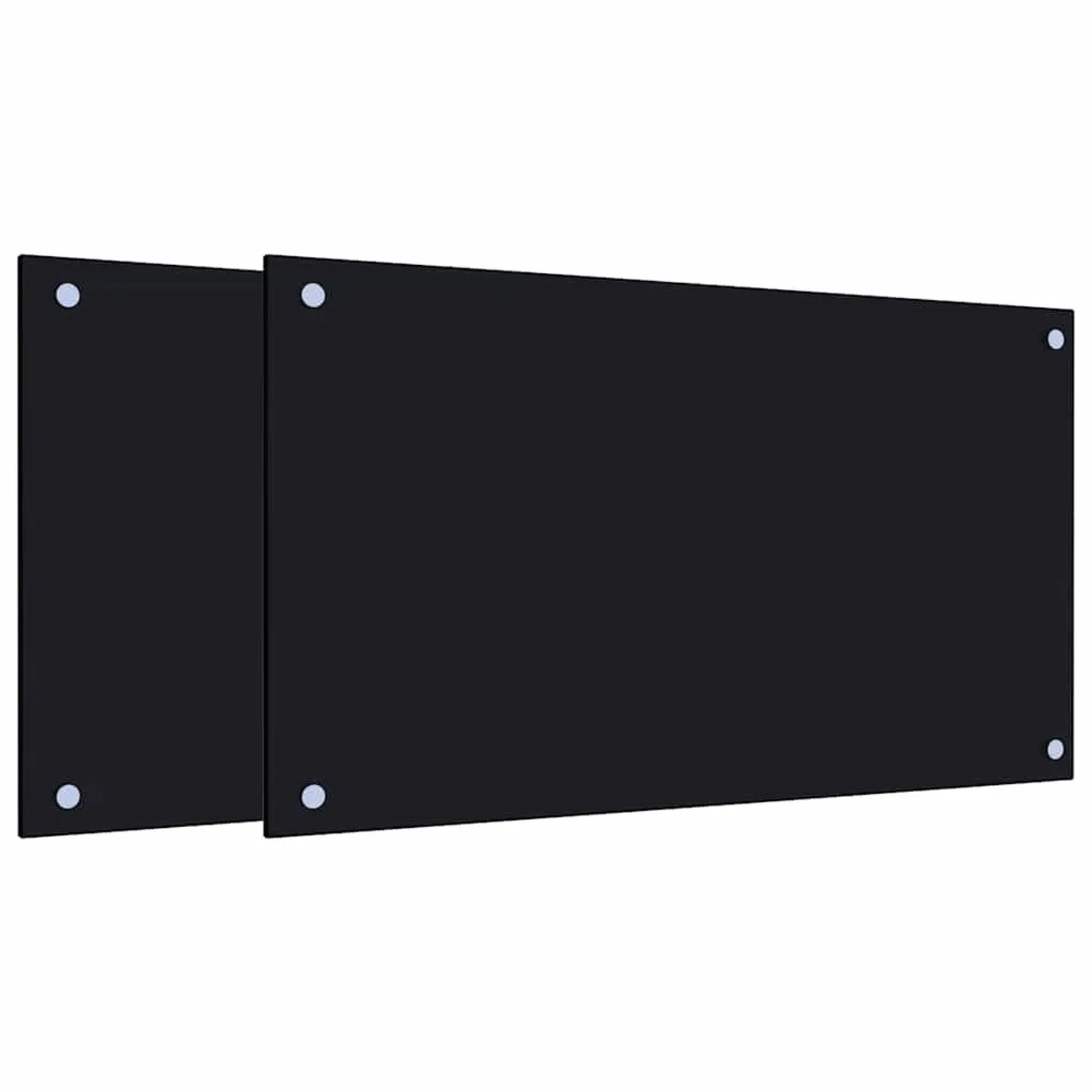 vidaXL Küchenrückwände 2 Stk Schwarz 70x40 cm Hartglas 3315795