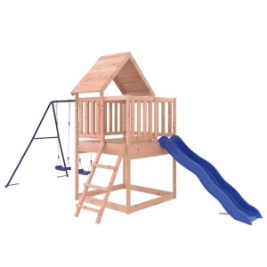 vidaXL Spielturm aus Douglasie mit Schaukel, Rutsche und Leiter für Kinder.