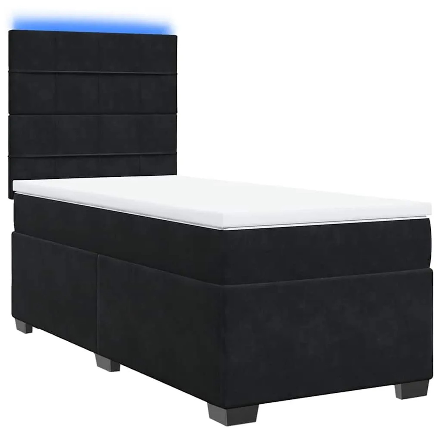 vidaXL Boxspringbett mit Matratze Schwarz 90x190 cm Samt 3293088 günstig online kaufen
