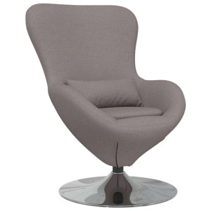 Taupefarbener vidaXL Eiersessel aus Stoff mit Chromfuß. Loungesessel für entspanntes Sitzen.
