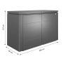 Biohort HighBoard 200 Gartenbox, dunkelgrau-metallic, mit Flügeltüren und den Maßen 127x200x84 cm.