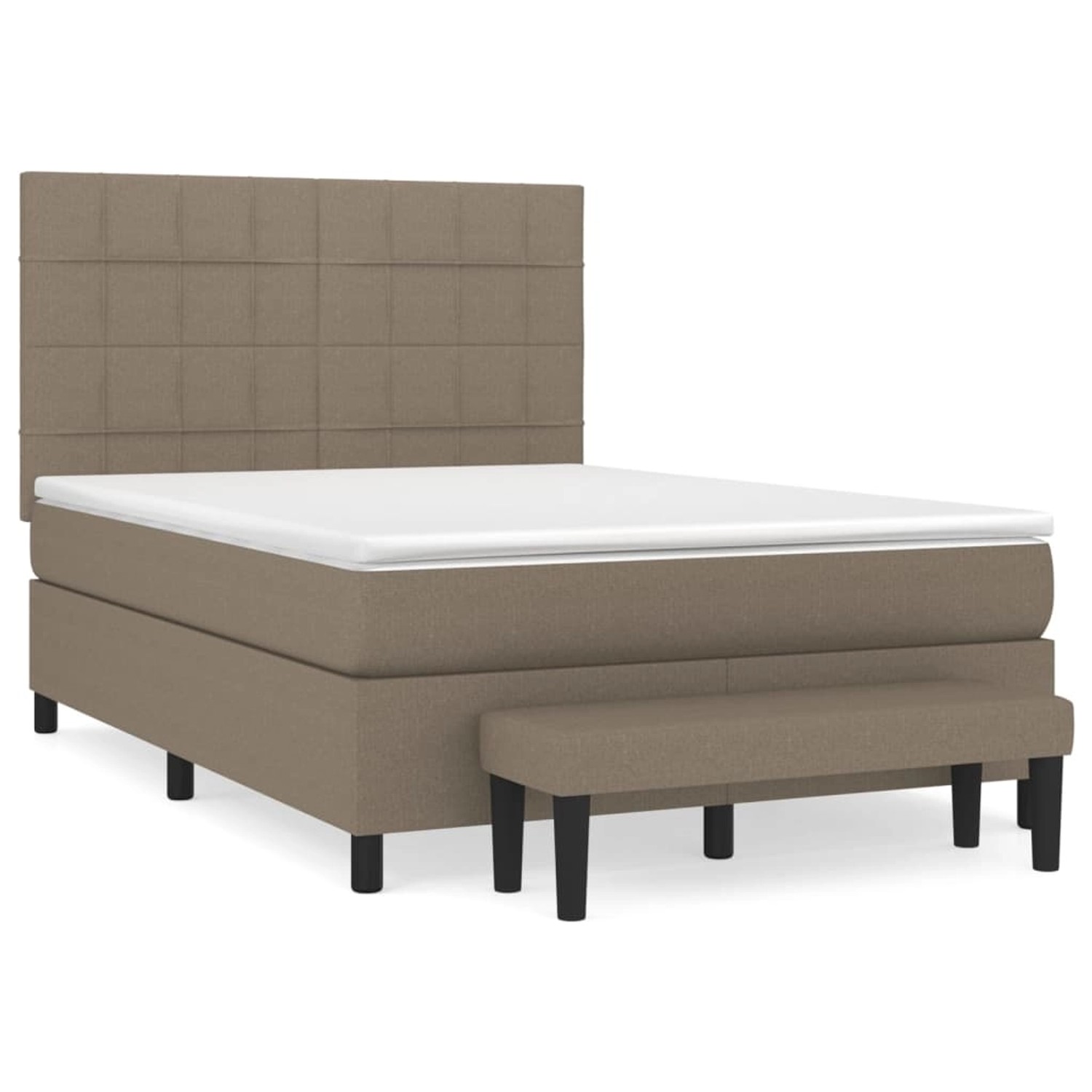 vidaXL Boxspringbett mit Matratze Taupe 140x200 cm Stoff 3136601 günstig online kaufen