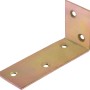 Gelb verzinkter Konstruktionswinkel 80x40x30 mm mit Löchern für leichte Holzkonstruktionen.