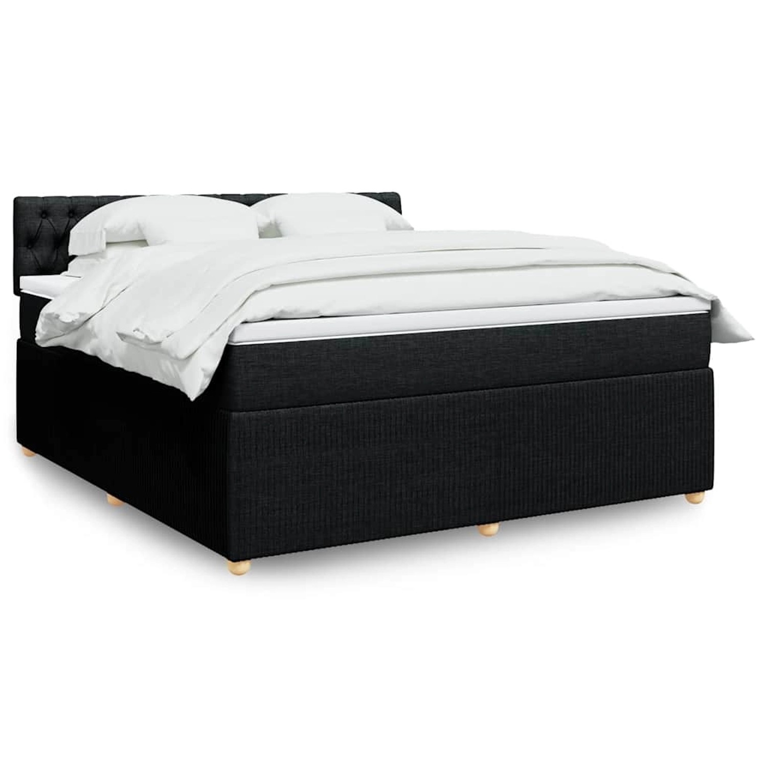 vidaXL Boxspringbett mit Matratze Schwarz 180x200 cm Stoff 3289844 günstig online kaufen