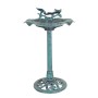 DELUKE Vogeltränke SUSI, Patina-Grün, 82cm hoch, aus Kunststoff für Garten und Terrasse.